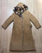 Vintage Joe Riko winterjas dames lang bruin maat L, Bruin, Maat 42/44 (L), Ophalen of Verzenden, Joe Riko