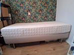 Ikea boxspring(s) en Hyllestad matras(sen), Gebruikt, 90 cm, Eenpersoons, Beige