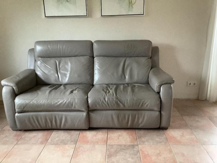 Bankstel, Huis en Inrichting, Banken | Bankstellen, Gebruikt, Rechte bank, Tweepersoons, 150 tot 200 cm, 75 tot 100 cm, Leer, Ophalen