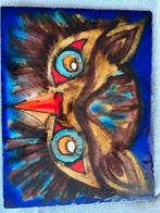 Emaille kunstwerk uil, Antiek en Kunst, Antiek | Wandborden en Tegels, Ophalen of Verzenden