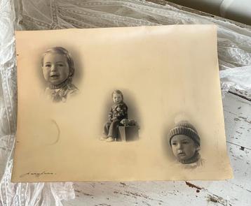 Brocante oude foto meisje 23 x 30 cm beschikbaar voor biedingen