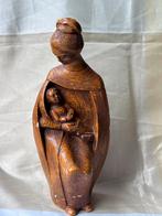 Maria met Kind, Gips, Bruin, ca. 26 cm, Ophalen of Verzenden, Beeld(je), Christendom | Katholiek