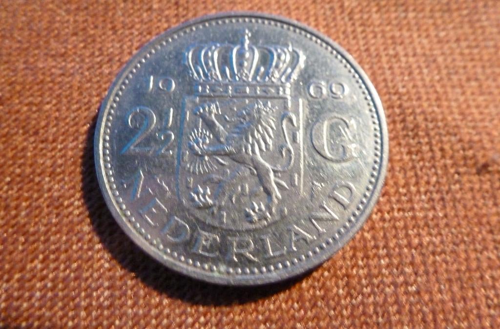 Zeldzame Rijksdaalder 1969 met mmt "Vis"!, Postzegels en Munten, Munten | Nederland, Losse munt, 2½ gulden, Koningin Juliana, Verzenden