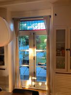 Set houten openslaande tuindeuren glas-in-lood bovenlicht, Doe-het-zelf en Verbouw, Deuren en Horren, Ophalen, 120 cm of meer