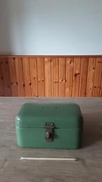 EMAILLE RESEDA GROEN BESCHUITTROMMELTJE ZONDER HANDVAT., Antiek en Kunst, Antiek | Emaille, Ophalen of Verzenden