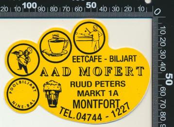Sticker: Eetcafe Biljart Aad Mofert - Montfort beschikbaar voor biedingen