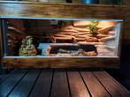 terrarium met 3D wand en waterval compleet maat 100x50x50, Ophalen, Zo goed als nieuw