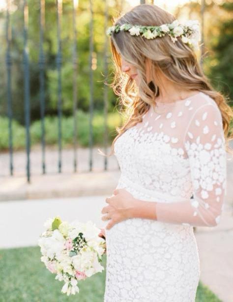 Zwangere bruid? Zwangerschaps trouwjurk!, Kleding | Dames, Trouwkleding en Trouwaccessoires, Nieuw, Trouwjurk, Wit, Ophalen