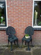 Gietijzeren tuinstoelen, Tuin en Terras, Tuinstoelen, Gebruikt, Metaal, Ophalen