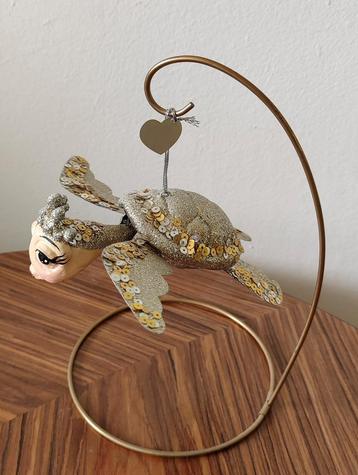 Goodwill Kerst schildpad ornament goud zilver glitter  beschikbaar voor biedingen