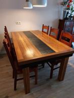Eettafel met 6 stoelen, eikenhout, Huis en Inrichting, Tafels | Eettafels, Ophalen
