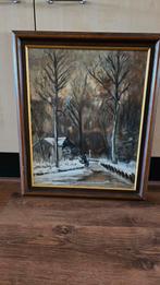 Schilderij: Winterlandschap met huisje van J.Gosen, Antiek en Kunst, Ophalen of Verzenden