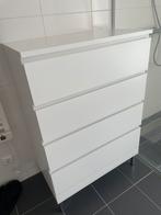 Ikea malm ladekast 4 lades wit op pootjes, Ophalen, 100 tot 150 cm, 50 tot 100 cm, Zo goed als nieuw