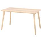 LISABO Table, ash veneer, 140x78 cm, Huis en Inrichting, Tafels | Eettafels, Ophalen, Gebruikt, 100 tot 150 cm, 50 tot 100 cm