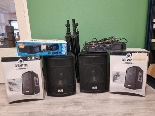 SPL500EQ versterker en 2 Devine Trono 10 luidsprekers, Muziek en Instrumenten, Versterkers | Keyboard, Monitor en PA, Zo goed als nieuw