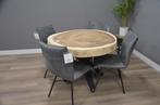 Ronde suar boomstamtafel 120 cm BT867, Metaal, Rond, Nieuw, Ophalen of Verzenden