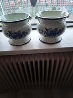 2 Hollandse delfts blauwe bloempotten ( hand made), Antiek en Kunst, Antiek | Keramiek en Aardewerk, Ophalen