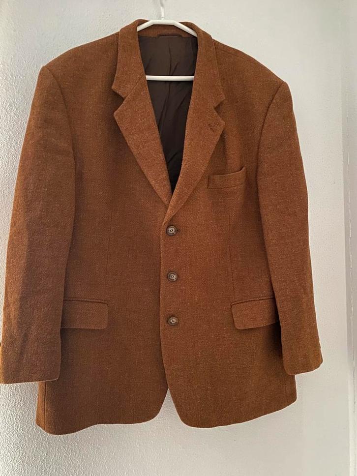 HARRIS TWEED colbert WOL mt 54, Kleding | Heren, Kostuums en Colberts, Zo goed als nieuw, Maat 52/54 (L), Bruin, Ophalen of Verzenden