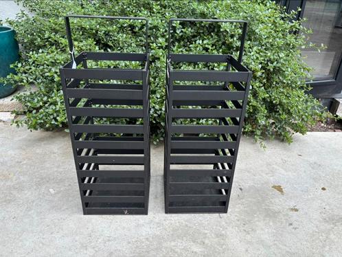 2 Gietijzeren windlichten zwart 72x25x25, Tuin en Terras, Tuinmeubel-accessoires, Zo goed als nieuw, Ophalen