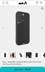MouS iPhone 16 Pro hoes | Limitless 6.0 | Zwart leer button, Ophalen of Verzenden, Nieuw