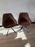 2 Cognac Kleurige Fauteuils, Ophalen, Gebruikt, Twee, Bruin