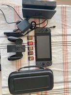 Nintendo switch met accessoires en 5 spellen!, Met games, Ophalen of Verzenden, Zo goed als nieuw, Switch Original