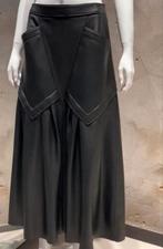Prachtige leren rok met zakken, tm 2XL, Ophalen of Verzenden, Nieuw, Zwart, Onder de knie