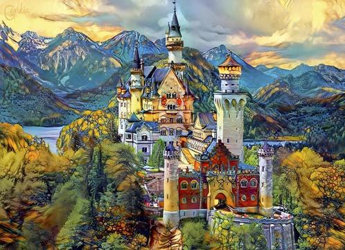 nieuwe bluebird legpuzzel 1000 Neuschwanstein, Hobby en Vrije tijd, Denksport en Puzzels, Nieuw, Legpuzzel, 500 t/m 1500 stukjes