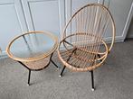 Rotan setje stoel en tafeltje, Ophalen