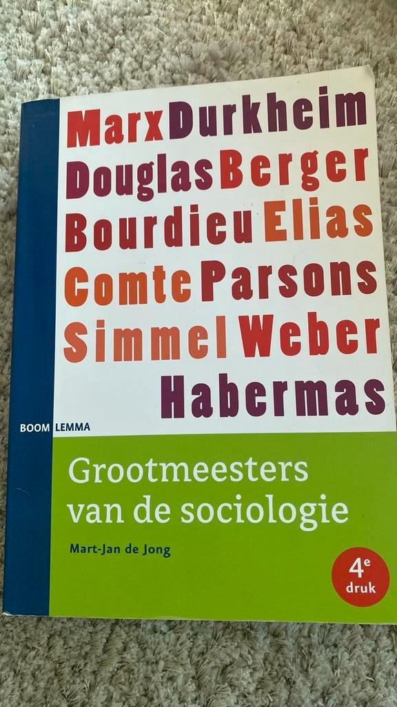 Mart-Jan de Jong - Grootmeesters van de sociologie, Boeken, Wetenschap, Zo goed als nieuw, Sociale wetenschap, Ophalen of Verzenden