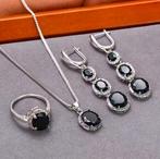 Dames 925 sterling zilveren set met zirkonen, Sieraden, Tassen en Uiterlijk, Ringen, 18 tot 19, Nieuw, Ophalen of Verzenden, Met edelsteen