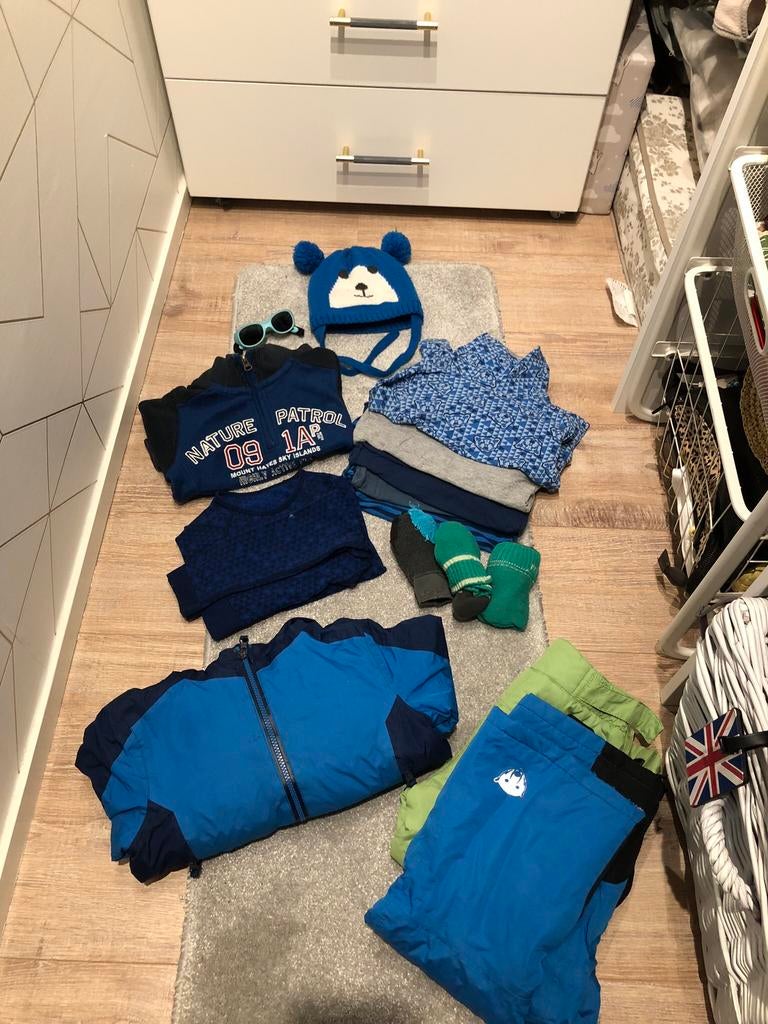 Skipak en wintersport kledingpakket Jongens Maat 98-104, Ophalen of Verzenden