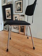 Vintage GISPEN 1231 buisframe bureaustoel eettafel stoel, Huis en Inrichting, Ophalen, Zwart, Zo goed als nieuw, Eén