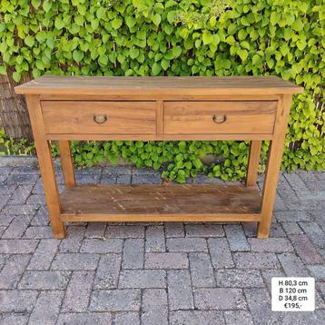 Teakhouten sidetable 120 cm | Nieuw | Pimpskuorke Ureterp  beschikbaar voor biedingen
