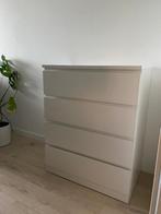Malm IKEA ladekast hoogglans wit, Ophalen, 50 tot 100 cm, Zo goed als nieuw, 3 of 4 laden