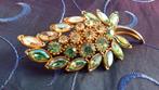 Oude Costume Broche in Groen/Goud/Geel. GRATIS Verzending., Verzenden, Overige materialen, Broche