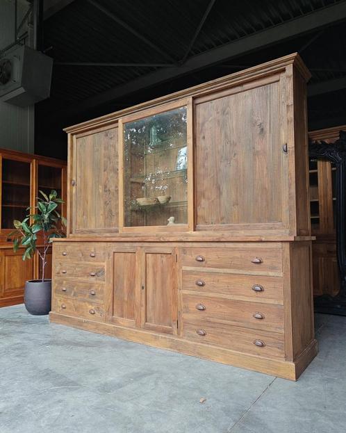 Grote Teakhout Winkelkast | Buffetkast | Wandkast #1330, Huis en Inrichting, Kasten | Buffetkasten, 200 cm of meer, 200 cm of meer