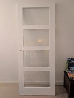 Witte opdek deur. Binnendeur met Glas, Doe-het-zelf en Verbouw, Deuren en Horren, Ophalen, 80 tot 100 cm, Binnendeur, Zo goed als nieuw