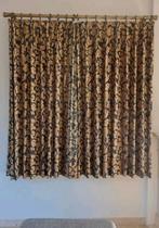 Topkwaliteit blauwe gordijnen verduisterend 300x245, 190x160, Bloemmotief luxe klassiek, Ophalen of Verzenden, Zo goed als nieuw