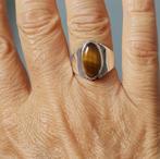 zilveren ring met natuurlijke Tijger Oog steen zilver 925, Sieraden, Tassen en Uiterlijk, Ringen, O.T., Bruin, Nieuw, Ophalen of Verzenden