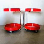 Set van 2 Vintage Bar Trolley's 1970, Minder dan 55 cm, Gebruikt, Rond, Ophalen