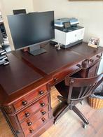 Antiek Houten engels bureau dubbel, Ophalen, Gebruikt