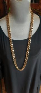 Vintage goldtone Cuban ketting, Cubaanse schakel., Ophalen of Verzenden, Zo goed als nieuw, Zilver, Overige materialen