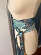Handmade 100% origineel turquoise knoopriem stropdas, Kleding | Dames, Riemen en Ceinturen, Overige kleuren, Verzenden, Tailleriem
