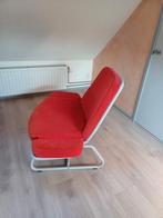 Comfortabele fauteuil met rode bekleding, Huis en Inrichting, Fauteuils, Ophalen, Gebruikt, Minder dan 75 cm, Stof