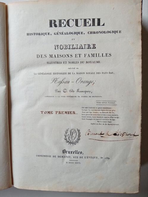 Historisch, Genealogisch, Overzicht Deel 1. Adellijke Fam, Antiek en Kunst, Antiek | Boeken en Bijbels, Ophalen of Verzenden