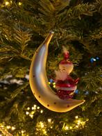 Kerstmannetje  op maan  ornament oud, Ophalen of Verzenden, Gebruikt