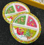Kinderservies kerstservies 2 plastic borden vakjes, Diversen, Kerst, Ophalen of Verzenden, Zo goed als nieuw