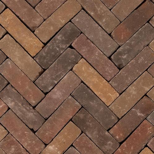 Nieuw gebakken dikformaten bont klinkers getrommeld, Tuin en Terras, Tegels en Klinkers, Nieuw, Klinkers, Keramiek, 10 m² of meer