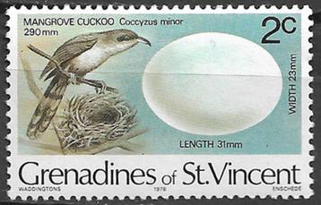 Grenadines of St Vincent 1978 Vogels met ei koekoek pfr beschikbaar voor biedingen